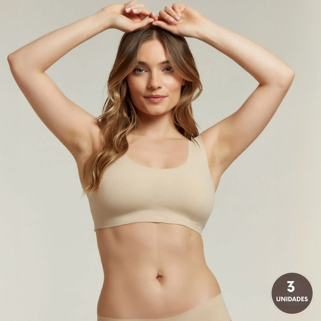 PROMO 3X1 | Corpiño Segunda Piel Bretel Grueso + Pack Bombachas de Regalo