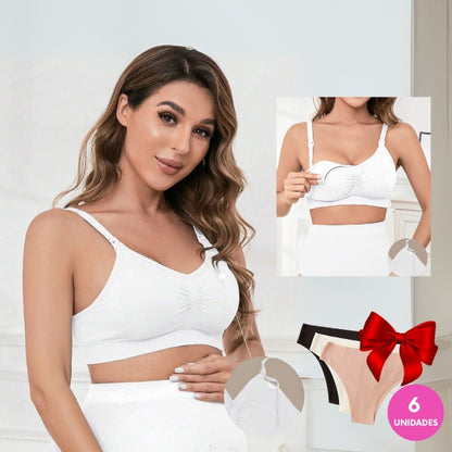 PROMO 3 X 1 | CORPIÑO DE AMAMANTAR + PACK DE BOMBACHAS DE REGALO