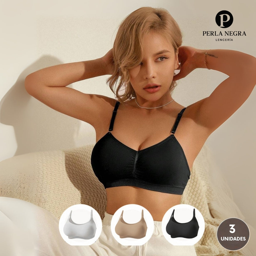 PROMO 3X1 | Corpiño Segunda Piel Reforzado + Pack Bombachas de Regalo