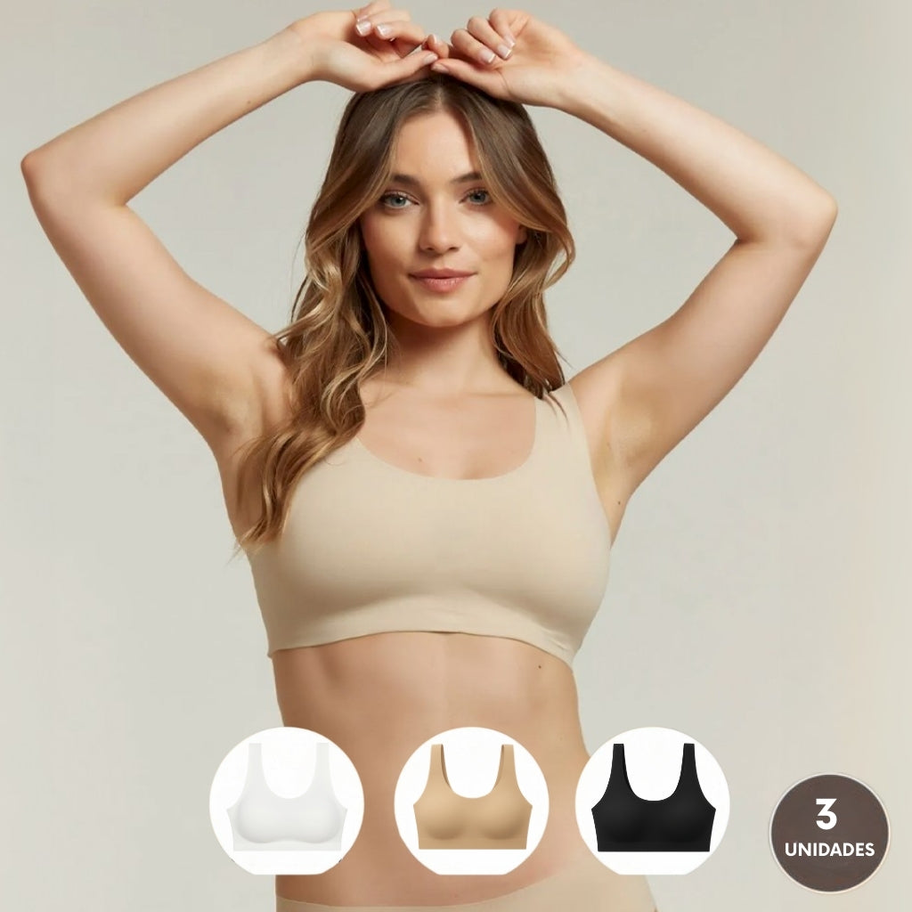 PROMO 3X1 | Corpiño Segunda Piel Bretel Grueso + Pack Bombachas de Regalo