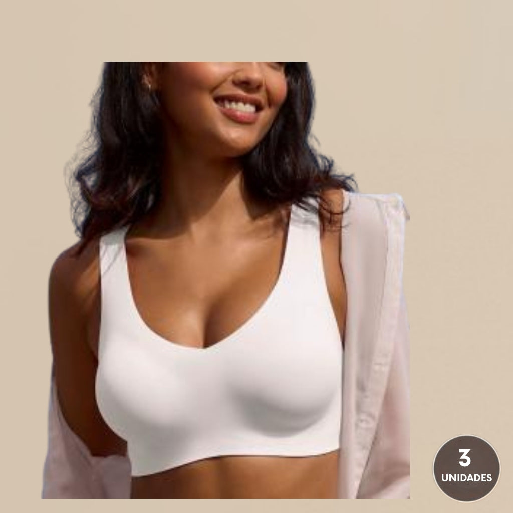 PROMO 3X1 | Corpiño Segunda Piel Bretel Grueso + Pack Bombachas de Regalo